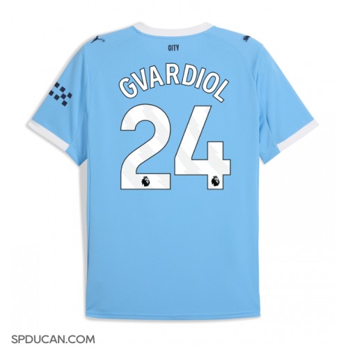 Muški Nogometni Dres Manchester City Josko Gvardiol #24 Domaci 2025-26 Kratak Rukav